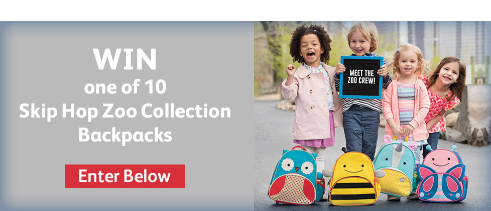 Win one of 10 Skip Hop Zoo Collection Backpack