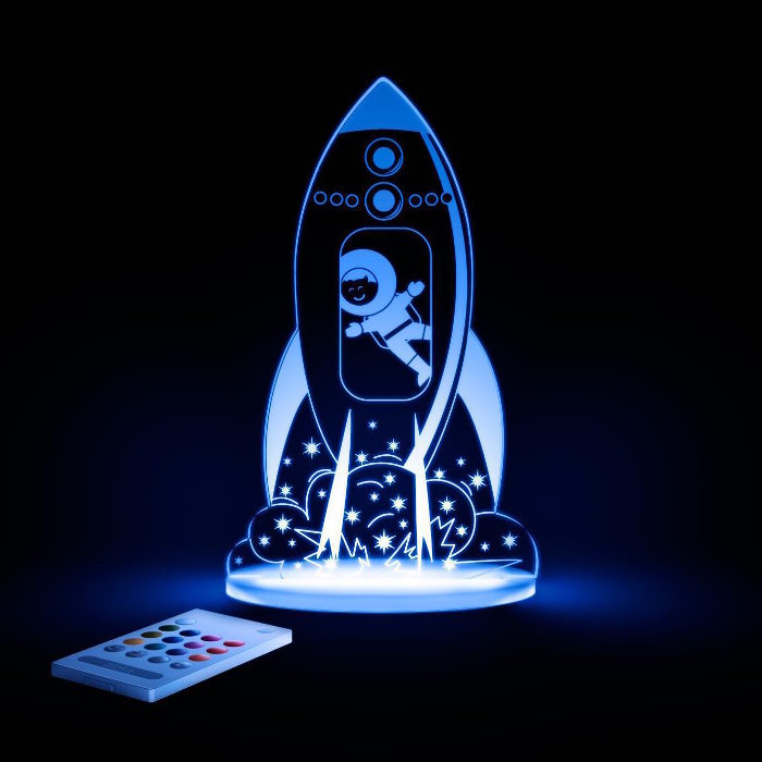 Rocket-astronaut-space-aloka-childrens-sleepy-night-light-led-remote-BLUE
