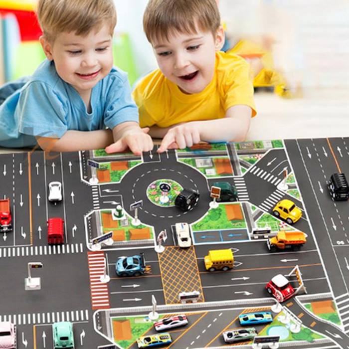 Kids' Road Map With Traffic Signs