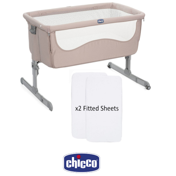 Chicco Next2Me Crib With 2 Fitted Sheets - Chick To Chick