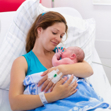 Mum just after giving birth 