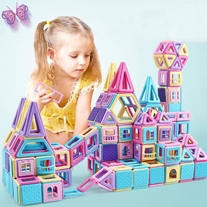 Kids' Magnetic Building Blocks - 62 or 118 Pieces
