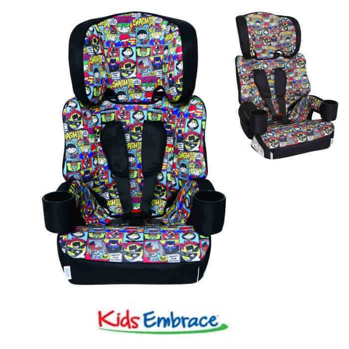 Kids Embrace Group 1,2,3 Booster Car Seat - Justice League