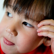 Toddler girl thinking