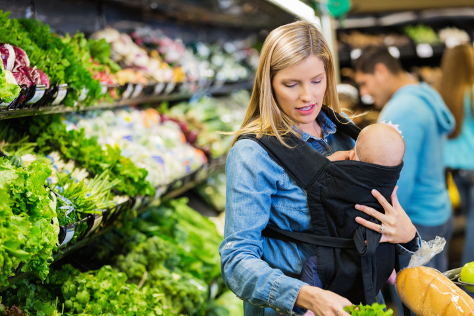 mum with baby in a sling