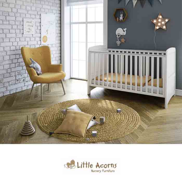 Little Acorns Somerton Cot Bed with Deluxe Foam Mattress