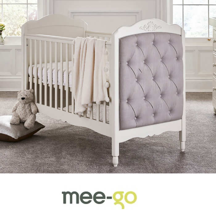 Mee-Go Epernay Cot Bed With Deluxe Foam Mattress - Ivory White